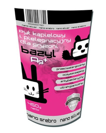 BAZYL Ag+ Bentonitový ošetrujúci prach pre hlodavce 450 g
