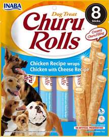 INABA Churu Rolls Chicken 8x12g wrapy s kuracím mäsom a syrom pre psov