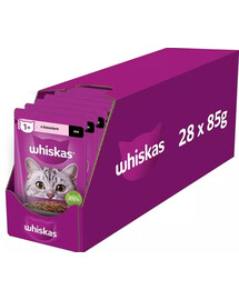 WHISKAS Adult vrecúško 28x85g krmivo pre dospelé mačky v omáčke s lososom