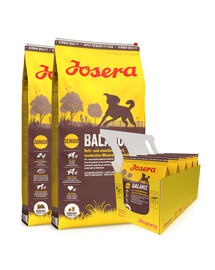 JOSERA Balance 2 x 12,5kg pre starších alebo menej aktívnych psov + 5 x 900g ZADARMO