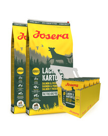 JOSERA Lachs&Kartoffel 2 x 12,5 kg pre dospelých psov s lososom a zemiakmi + 5 x 900 g ZADARMO