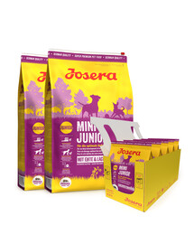 JOSERA Mini Junior 2 x 10kg pre šteniatka malých plemien + 5 x 900g ZADARMO