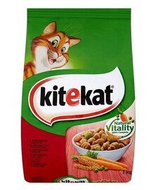 KITEKAT krmivo pre mačky s hovädzím mäsom a zeleninou 6x300g