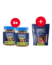 SIMPLY FROM NATURE Smart Bites Tréningové maškrty z husacieho mäsa 2 x 130 g + maškrta ZADARMO