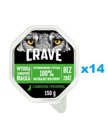 CRAVE Placky na psej tácke s jahňacím a hovädzím mäsom 14x150g