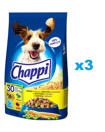 CHAPPI 3x2,7 kg - suché krmivo pro psy s drůbeží a zeleninou