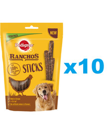 PEDIGREE Ranchos Sticks 10x60 g psie maškrty s kuracou pečeňou