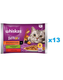 WHISKAS Adult vrecúško 52x85g kolekcia vidieckych príchutí -  krmivo pre mačky v omáčke, kúsky s jahňacím, kuracím a mrkvovým, hovädzím a hydinovým mäsom