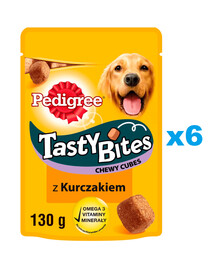 PEDIGREE Tasty Bites Chewy Cubes 6×130g Maškrta s kuracím mäsom pre psov