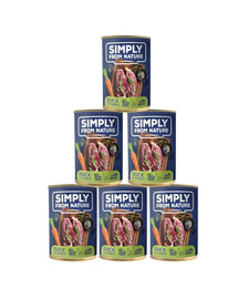 SIMPLY FROM NATURE Konzerva pre psov kačica s mrkvou 6 x 400 g