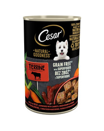 CESAR 400g - hovädzie mäso, zdobené mrkvou, fazuľou a bylinkami
