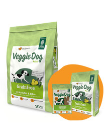 GREEN PETFOOD VeggieDog Grainfree so zemiakmi a hráškom 10 kg + 900g & Denties GRATIS
