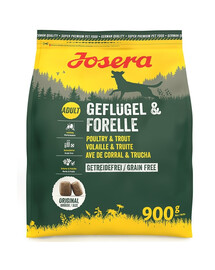 JOSERA Geflügel Forelle 900 g bezobilninové krmivo pre aktívnych psov