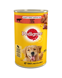 Pedigree Beef Jellied Can 1,2 kg konzerva pre psov s hovädzím mäsom v želé