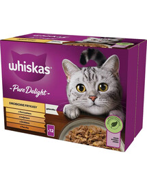 WHISKAS kapsička pre dospelých 12x85g Hydinové krmivo v želé s: kuracím, morčacím, hydinovým, kačacím mäsom