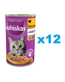 WHISKAS Can Jelly Chicken 12x400g Krmivo pre dospelé mačky v želé