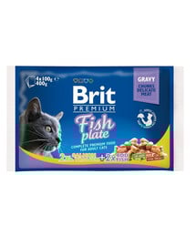BRIT Cat Pouches Fish Plate  4x100g
