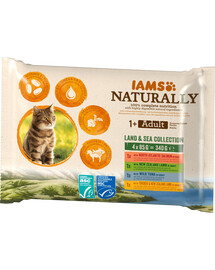 IAMS Cat Naturally Adult Land&Sea Collection 4 x 85 g