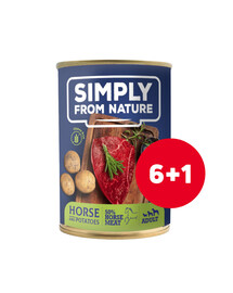 SIMPLY FROM NATURE konzerva pre psov Konské mäso so zemiakmi 6 x 400 g + 1 ZADARMO
