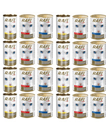 RAFI Adult Mix príchutí 24x415 g Konzerva pre dospelú mačku s hydinovým mäsom