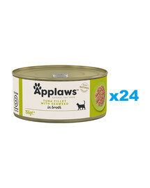 APPLAWS Cat Adult Tuna with Seaweed in Broth tuńczyk z wodorostami w bulionie 24x156 g