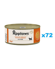 APPLAWS Cat Adult Chicken Breast with Pumpkin in Broth kuracie prsia a tekvica vo vývare 72x156 g