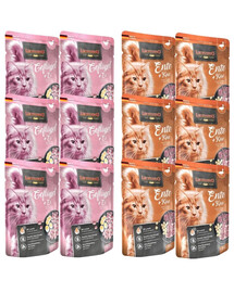 LEONARDO Finest Selection bezobilninové krmivo pre mačky Hydina a vajcia 6×85 g + Kačica so syrom 6×85 g