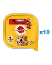 PEDIGREE Adult 10x300 g Vlhké krmivo pre psov s hovädzím mäsom a pečeňou v pene