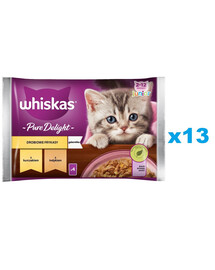 WHISKAS Junior vrecúško 52x85g Hydina Frykasy krmivo pre mačiatka v želé s: kura, morka