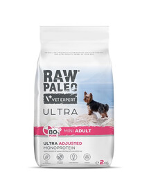RAW PALEO Ultra Pork Mini Adult 2 kg pre dospelých psov malých plemien bravčové mäso