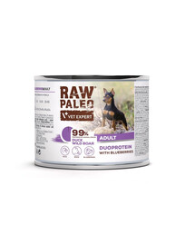 RAW PALEO Duck Boar Adult 200g mokré krmivo pre psov s kačicou a diviakom