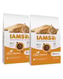 IAMS for Vitality dla starszych kotów ze świeżym kurczakiem 20 kg (2 x 10 kg)