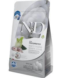 FARMINA N&D White Dog Adult 2 kg Krmivo pre psov morský okúň, spirulina a fenikel