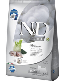 FARMINA N&D White Dog Adult  5 kg Krmivo pre psov morský okúň, spirulina a fenikel
