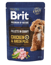 BRIT Premium By Nature Dog Fillets in Gravy Chicken & Green Peas 24×85 g s kuracinou a hráškom