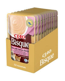 INABA CIAO Bisque Zupa krem z tuńczyka i łososia dla kotów 12x40g