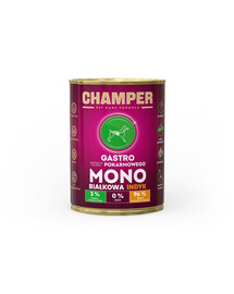 CHAMPER Gastro 400g Monoproteínová konzerva pre psov s morčacinou