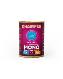 CHAMPER Immuno 400 g Monoproteínová konzerva pre psov s morčacinou