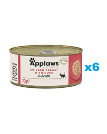 APPLAWS Cat Adult Chicken Breast with Duck in Broth pierś z kurczaka z kaczką w bulionie 6x70g