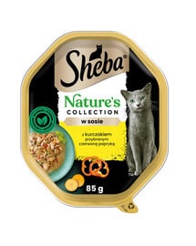 SHEBA Nature's Collection v omáčke s kuracím mäsom a paprikami 85 g