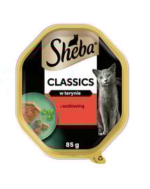SHEBA Classics s hovädzím mäsom - krmivo pre mačky v paštéte 85g
