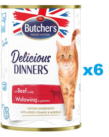 BUTCHER'S Delicious Dinners s hovädzím 6x400g
