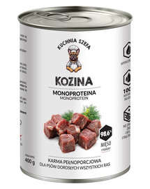 KUCHNIA SZEFA Kozina Monoproteinová krmivo pre psov všetkých plemien 400 g