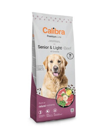 CALIBRA Dog Premium Senior Light All Breeds Beef 12kg monoproteínové krmivo s hovädzím mäsom pre starších psov alebo psov s nadváhou