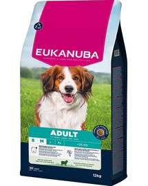 EUKANUBA Adult Small Medium Breeds Lamb Rice 12 kg Krmivo s jahňacinou a ryžou pre psy malých a stredných plemien