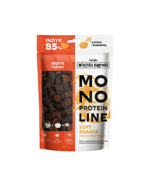 WIEJSKA ZAGRODA Monoproteinové mäkké maškrty pre psov Morčacie 115 g