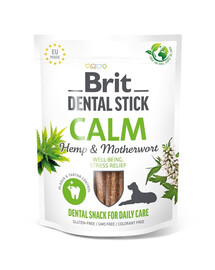 BRIT Dental Stick Calm Hemp & Motherworth 251g zubná maškrta pre psov, ktorá podporuje znižovanie stresu