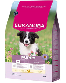 EUKANUBA Puppy Medium Breeds Chicken 3 kg Suché krmivo pre šteniatka stredných plemien bohaté na čerstvé kurča