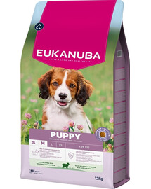 EUKANUBA Puppy Small Medium Breeds Lamb Rice 12 kg Suché krmivo pre šteniatka malých a stredných plemien bohaté na jahňacinu a ryžu
