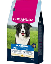 EUKANUBA Mature Medium Breeds Chicken 15 kg Krmivo pre dospelých psov stredných plemien bohaté na čerstvé kurča